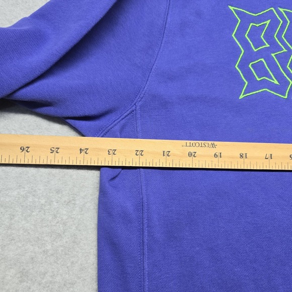 Nike Brasil Sweatshirt Mens Large Purple Crewneck Pullover Soccer Swoosh‎ Patch - Picture 15 of 16